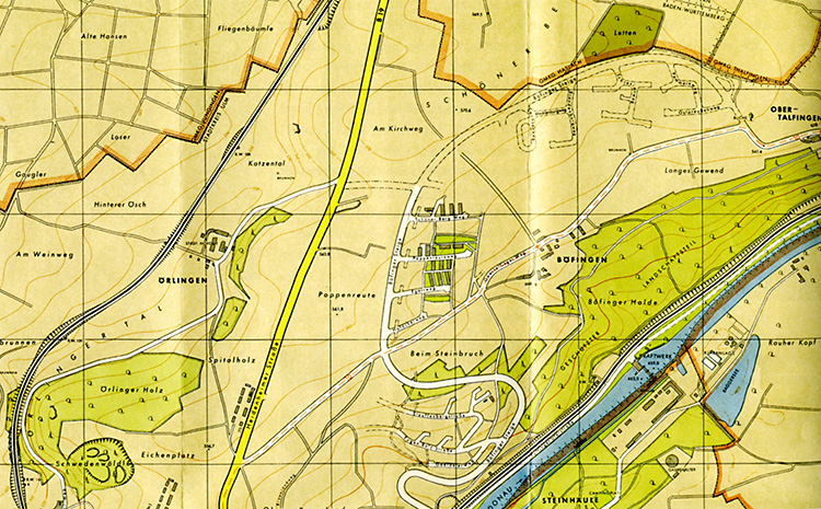 Stadtplan Böfingen 1959